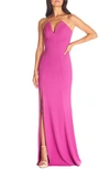 Dress The Population Fernanda Strapless Evening Gown In Pink