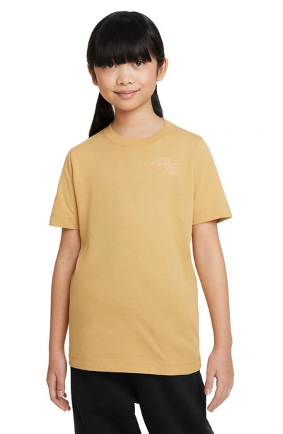 Nike Kids' Sportswear Cotton Graphic T-shirt In Wheat Gold