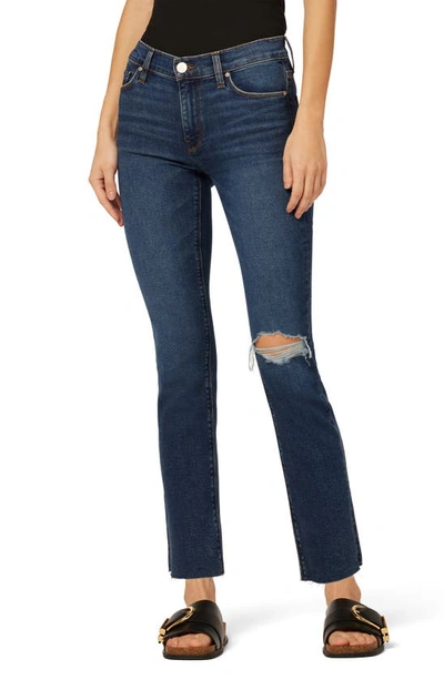 Hudson Nico Ripped Mid Rise Ankle Straight Leg Jeans In Legit