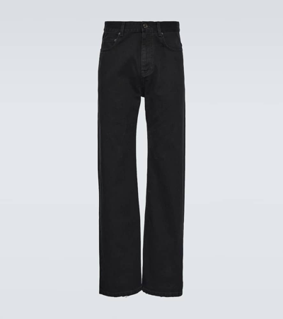Balenciaga Distressed Mid-rise Jeans In Black