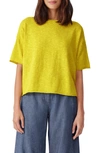 Eileen Fisher Slubby Bateau-neck Elbow-sleeve Top In Sunbeam