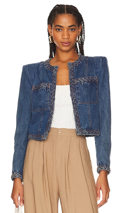 Veronica Beard Arrowe Tailored Denim Jacket In Multi