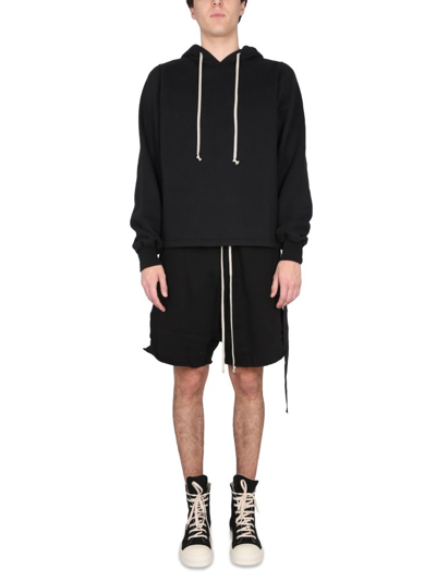 Rick Owens Drkshdw Drawstring Hoodie In Black