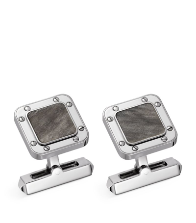 Cartier Mens Silver Santos De Sterling Silver Cufflinks