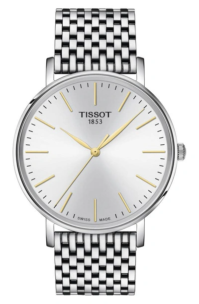 Tissot Men's Swiss Everytime Stainless Steel Bracelet Watch 40mm In Silver