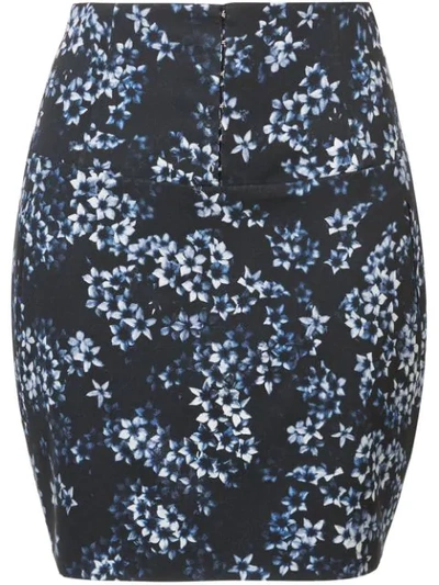 Fleur Du Mal Floral Mini Skirt In Blue Jasmine