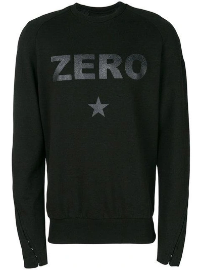 Tom Rebl Zero Slogan Sweatshirt - Black