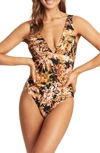Sea Level Plunge One-piece Swimsuit In Black
