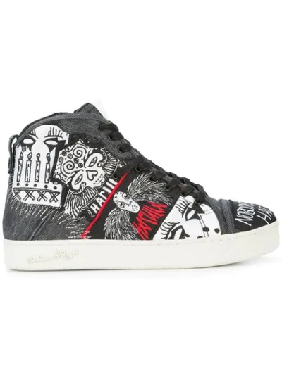 Haculla Nobody's Safe Graphic High Top Trainers In Black