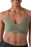 True & Co. True Body Triangle Lace Racerback Bralette In Army Dust