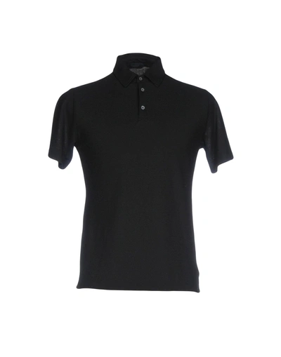 Zanone Polo Shirts In Black