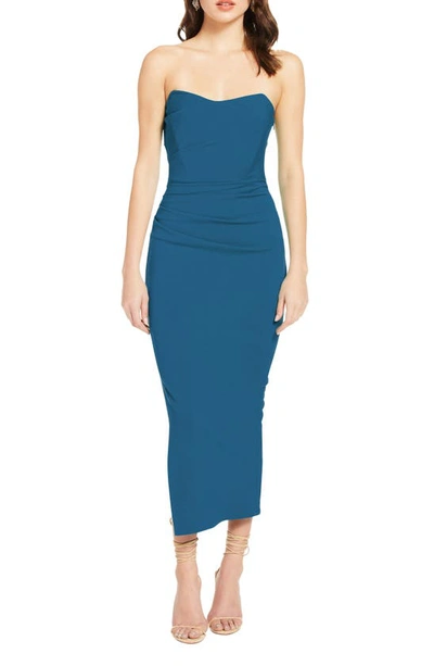 knot front bodycon dress La Femme 32876 Prom Dress - Mocha