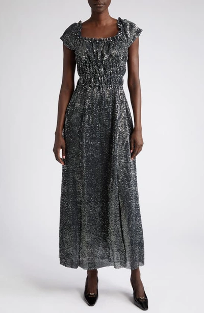 Altuzarra Women's Lily Sequined Off-the-shoulder Midi-dress In Midnight Silver