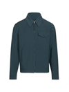 Helmut Lang Stretch Wool Tailored Zip-up Jacket In Ocean Grey