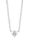Lightbox Half Carat Lab Grown Diamond Solitaire Pendant Necklace In White/ 14k White Gold