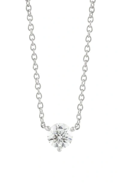 Lightbox Half Carat Lab Grown Diamond Solitaire Pendant Necklace In White/ 14k White Gold