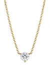 Lightbox Half Carat Lab Grown Diamond Solitaire Pendant Necklace In White/ 14k Yellow Gold