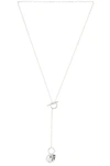 Gorjana Chloe Small Hammered Disc Toggle Necklace In Metallic Silver