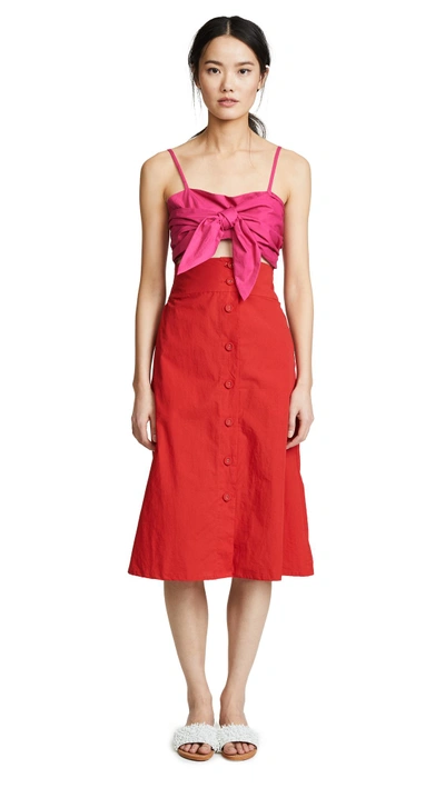 Valencia & Vine Alanna Two Piece Dress In Pink/red