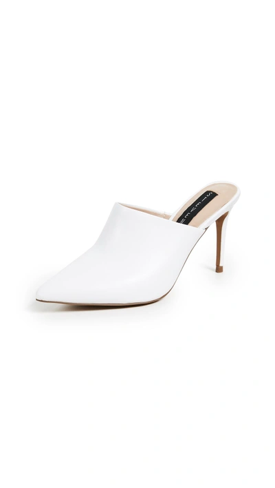 Steven Craft Point Toe Mules In White