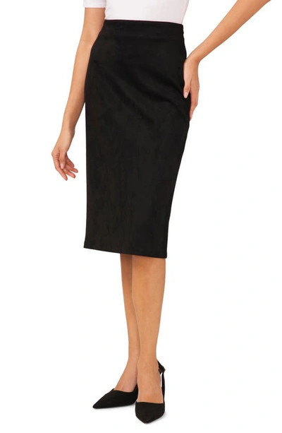 Vince Camuto Faux Suede Pencil Skirt In Rich Black