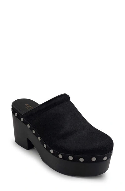 Zigi Artisan Regina Genuine Calf Hair Platform Clog In Black Calf Hair