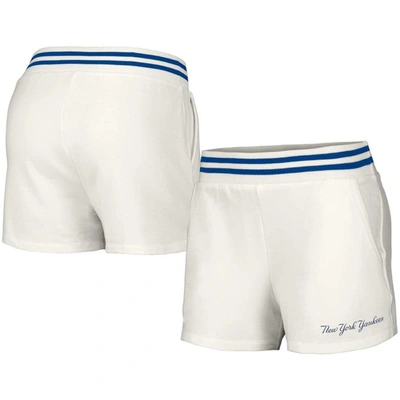 Lusso White New York Yankees Maeg Tri-blend Pocket Shorts
