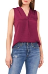 Vince Camuto Rumpled Satin Blouse In Grape Wine