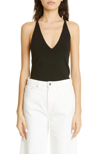 Totême Y-back Merino Silk Top Black