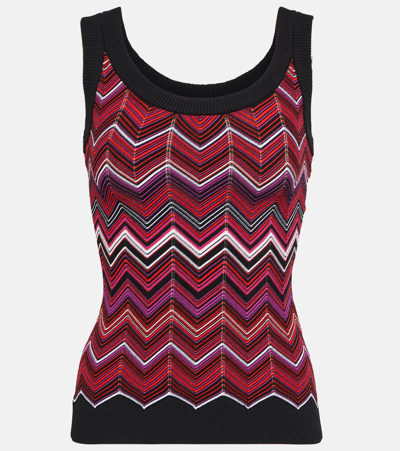 Missoni Zig-zag Pattern Sleeveless Top In Tomatenrot