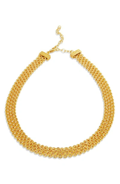 Savvy Cie Jewels Mesh Necklace In Yellow