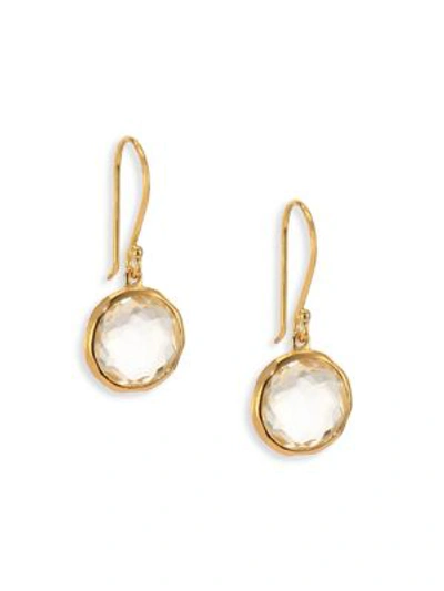 Ippolita Women's Lollipop 18k Yellow Gold & Clear Quartz Mini Drop Earrings In Quartz/gold