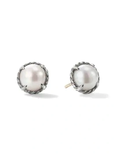 David Yurman Women's Châtelaine Earrings With Pearl In Silver Pearl