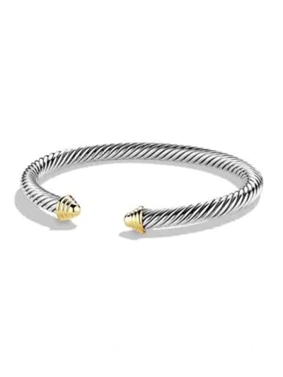 David Yurman Women's Cable Classics Bracelet With 14k Yellow Gold In Silver Gold