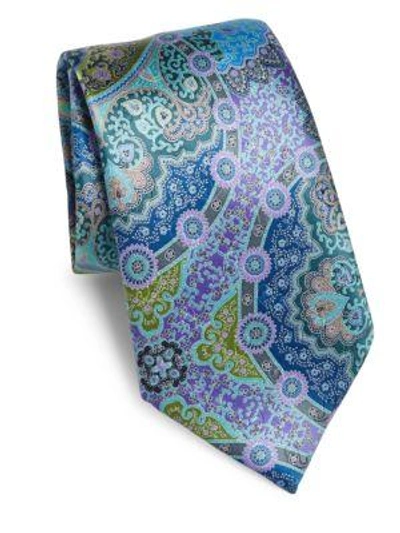 Ermenegildo Zegna Quindici Patterned Silk Tie In Blue