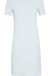 Helmut Lang Woman Off-the-shoulder Neoprene Mini Dress Sky Blue