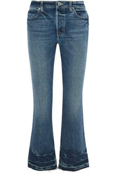 Helmut Lang Woman Faded Mid-rise Flared Jeans Mid Denim