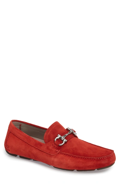 Ferragamo Parigi Bit Driving Moccasin In Red