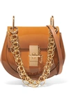 Chloé Drew Bijou Mini Glossed-leather Shoulder Bag In Brown