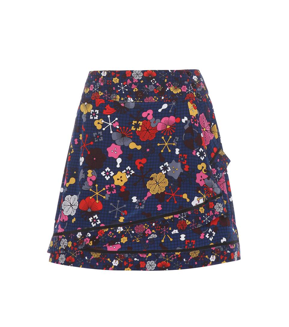 Kenzo Printed Silk Skirt In Duck Llue | ModeSens