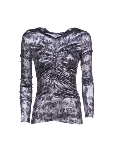 Isabel Marant Diego Top In Silver Print