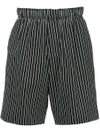 Roar Striped Shorts - Black