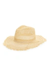 Treasure & Bond Frayed Straw Cowboy Hat In Natural Light