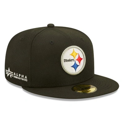 New Era X Alpha Industries Black Pittsburgh Steelers Alpha 59fifty Fitted Hat
