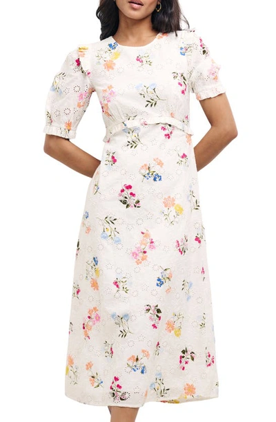 knee length dresses for ladies Felicia Floral Print Bustier Midi Chiffon Dress main image 1