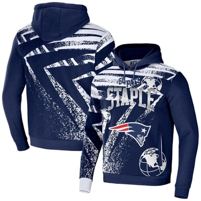 Staple Nfl X  Navy New England Patriots All Over Print Pullover Hoodie