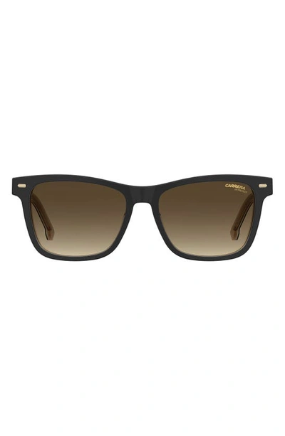 Carrera Eyewear 54mm Gradient Rectangular Sunglasses In Black-beige/ Brown Gradient