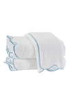 Matouk Cairo Scallop Trim Cotton Hand Towel In Light Blue