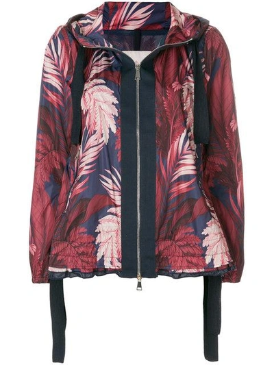 Moncler Foliage Print Hooded Jacket In Multicolour