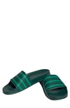 Adidas Originals Adilette Sport Slide In Dark Green/ Court Green